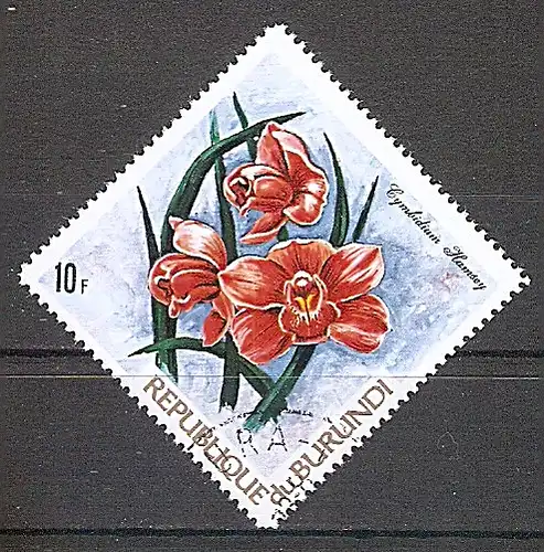 Briefmarke Burundi Mi.Nr. 891 o Orchideen 1972 Motiv: Blumen - Orchideen (Cymbidium hamsey) (#10142)