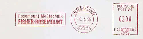 Freistempel F70 3182 Wessling - FISHER  ROSEMOUNT - Rosemount Meßtechnik  (#1429)