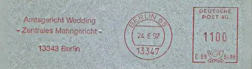 Freistempel C69 549H Berlin - Amtsgericht Wedding - Zentrales Mahngericht - (#1432)