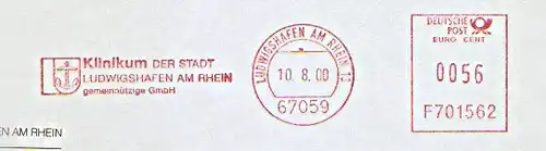 Freistempel F701562 Ludwigshafen am Rhein - Klinikum der Stadt Ludwigshafen am Rhein (Abb. Wappen) (#1438)