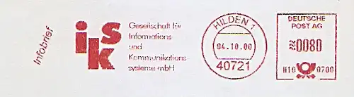 Freistempel H10 0700 Hilden - iks Gesellschaft für Informations- und Kommunikationssysteme mbH (#1447)