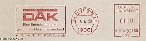 Freistempel B66 8238 Schwerin - DAK - Eine Entscheidung mit gesundem Menschenverstand. (#1472)