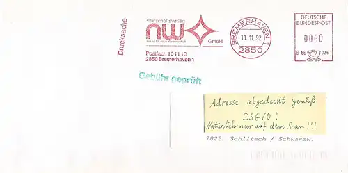 Freistempel B66 0361 Bremerhaven - NW Wirtschaftsverlag - Verlag für neue Wirtschaft GmbH (#AFS25)