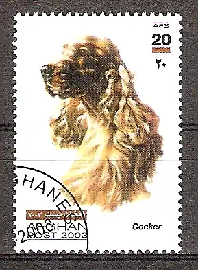 Briefmarke Afghanistan Mi.Nr. 1982 o Hunderassen 2003 Motiv: Hunde - Cocker Spaniel (#10176)
