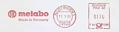 Freistempel F66 4280 Nürtingen - metabo - Made in Germany (#1493)