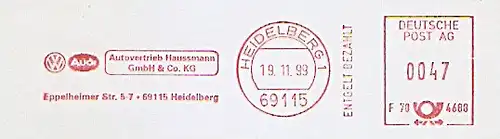Freistempel F70 4688 Heidelberg - Autovertrieb Haussmann GmbH & Co. KG / VW Audi (#1495)