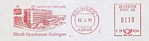 Freistempel F70 6244 Solingen - Stadt-Sparkasse Solingen - wenn´s um Geld geht (Abb. Sparkassengebäude) (#1506)