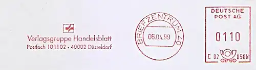 Freistempel C02 050N Briefzentrum 40 - Verlagsgruppe Handelsblatt Düsseldorf (#1507)