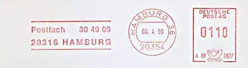 Freistempel A09 2827 Hamburg - Postfach 30 49 09 (#1508)