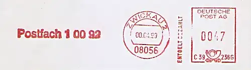 Freistempel C39 236G Zwickau - Postfach 1 00 92 (#1513)