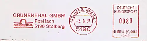 Freistempel B66 0068 Stolberg, Rheinl - GRÜNENTHAL GMBH (#1528)