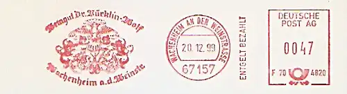 Freistempel F70 4820 Wachenheim an der Weinstrasse - Weingut Dr. Bürklin-Wolf (Abb. Wappen) (#1541)