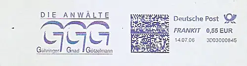Freistempel 3D03000845 - DIE ANWÄLTE GGG - Göhringer Gnad Götzelmann (#1544)