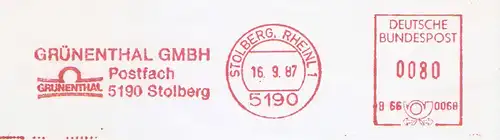 Freistempel B66 0068 Stolberg, Rheinl. - GRÜNENTHAL GMBH (#49)