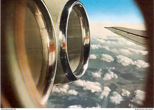 Ansichtskarte Flugzeuge - INTERFLUG - Turbinen der IL 62 (1053)