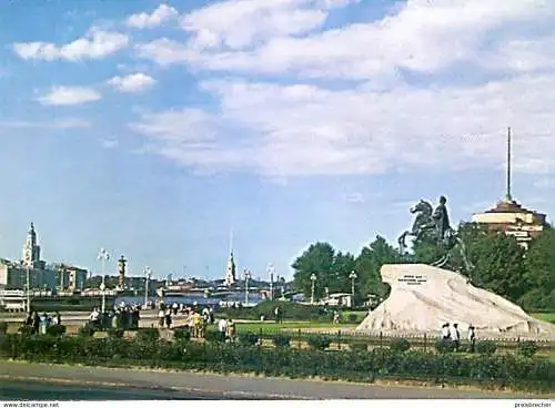 Ansichtskarte Russland - Sankt Petersburg - Senatsplatz - Reiterstandbild des Zaren Peter der Große \"Der eherne Reiter\" (1246)