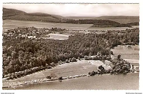 Ansichtskarte Deutschland - Hessen - Bringhausen - Am Edersee / Ortsansicht - Luftbild (1380)