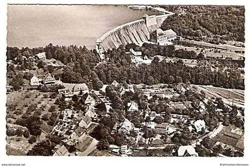 Ansichtskarte Deutschland - Hessen - Ort Edersee mit Sperrmauer - Luftbild (1378)