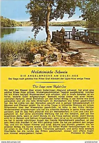 Ansichtskarte Deutschland - Schleswig-Holstein - Holsteinische Schweiz - Angelbrücke am Uglei See (666)