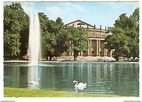Ansichtskarte Deutschland - Baden-Württemberg - Stuttgart - Staatstheater / Großes Haus mit Schwänen (1392)