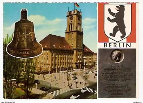 Ansichtskarte Deutschland - Berlin - Glocke / Kennedy Gedenktafel (890)