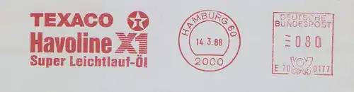 Freistempel E70 0177 Hamburg - TEXAKO Havoline X1 Super Leichtlauf Öl (#836)