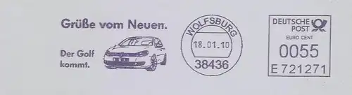 Freistempel E721271 Wolfsburg - Grüße vom Neuen. Der Golf kommt. (Abb. VW Golf) (#900)