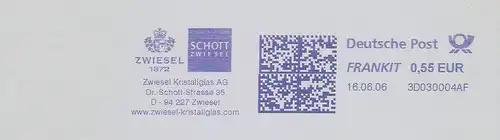 Freistempel 3D030004AF Zwiesel - ZWIESEL 1872 / SCHOTT ZWIESEL - Zwiesel Kristallglas AG (#904)
