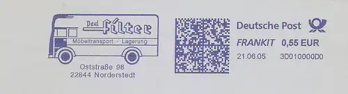 Freistempel 3D010000D0 Norderstedt - Paul Filter - Möbeltransport Lagerung (Abb. Möbel LKW) (#908)