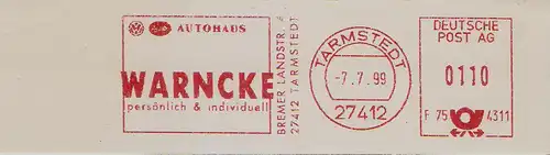 Freistempel F75 4311 Tarmstedt - VW Audi AUTOHAUS WARNCKE persönlich & individuell (#985)