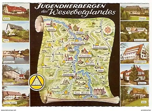 Ansichtskarte Deutschland - Niedersachsen - Jugendherbergen des Weserberglandes (849)