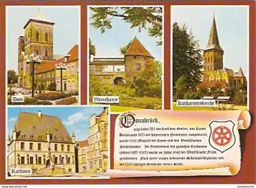 Ansichtskarte Deutschland - Niedersachsen - Osnabrück - Mehrbildkarte mit Chronik (528)