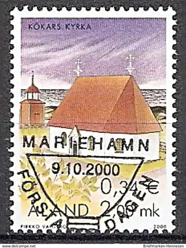 Briefmarke Aland Mi.Nr. 182 o St.-Anna-Kirche / Kökar 2000 Motiv: Kirchen (2019142)