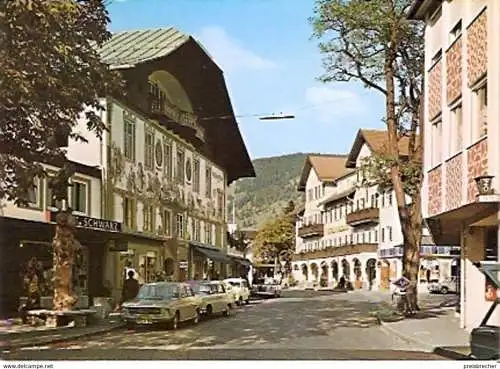 Ansichtskarte Deutschland - Bayern - Oberammergau - Dorfstraße mit Ludwig Thoma Geburtshaus (1108)