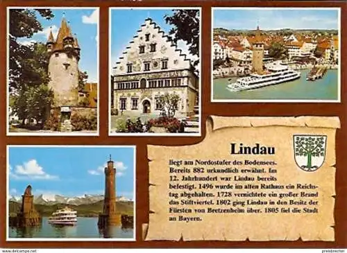 Ansichtskarte Deutschland - Bayern - Lindau - Mehrbildkarte mit Chronik (738)