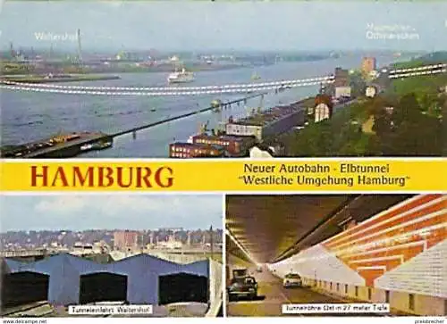 Ansichtskarte Deutschland - Hamburg - Neuer Autobahn-Elbtunnel \"Westliche Umgehung Hamburg\" (453)