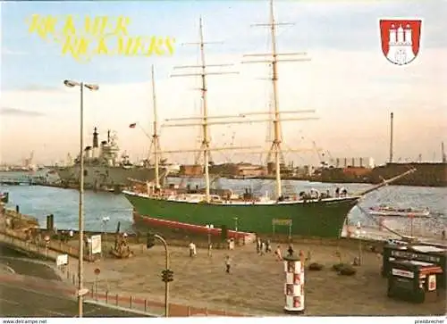 Ansichtskarte Deutschland - Hamburg - Segelschiff \"Rickmer Rickmers\" im Hamburger Hafen (450)