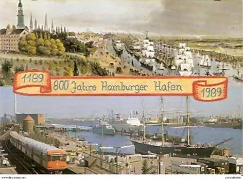 Ansichtskarte Deutschland - Hamburg - 800 Jahre Hamburger Hafen 1989 (449)