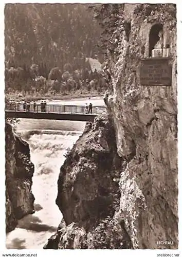 Ansichtskarte Deutschland - Bayern - Füssen - Maxsteg mit Lechfall und Denkmal (1016)