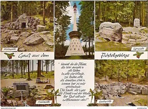 Ansichtskarte Deutschland - Bayern - Fichtelgebirge / Main-, Eger-, Naab-, Saale- Quellen (892)