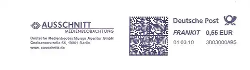 Freistempel 3D03000AB5 Berlin - AUSSCHNITT MEDIENBEOBACHTUNG - Deutsche Medienbeobachtungs Agentur GmbH (#1077)