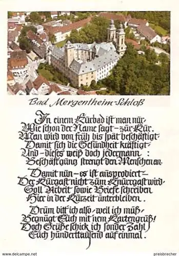 Ansichtskarte Deutschland - Baden-Württemberg - Bad Mergentheim - Schloß / Gedicht (1150)