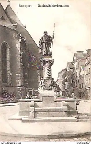 Ansichtskarte Deutschland - Baden-Württemberg - Stuttgart - Nachtwächterbrunnen (1120)