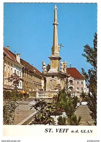 Ansichtskarte Österreich - St. Veit an der Glan - Hauptplatz mit Pestsäule (1102)