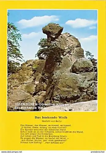 Ansichtskarte Deutschland - Nordrhein-Westfalen - Ibbenbüren - Dörenther Klippen - Das hockende Weib (524)