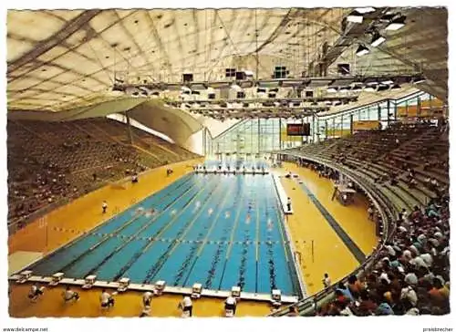 Ansichtskarte Deutschland - Bayern - München - Olympiaschwimmhalle im Olympiapark (1028)