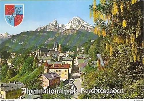Ansichtskarte Deutschland - Bayern - Berchtesgaden - Panorama mit Ortsansicht (1129)