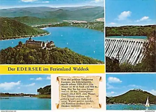 Ansichtskarte Deutschland - Hessen - Waldeck - Edersee - Mehrbildkarte mit Chronik (120)