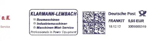 Freistempel 3D05005319 - KLARMANN-LEMBACH - Baumaschinen, Industriemaschinen, Maschinen Miet-Service - Professionals in Power Equipment (#1155)