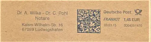 Freistempel 3D04001470 Ludwigshafen - Notare Dr. A. Wilke - Dr. C. Pohl (#1212)